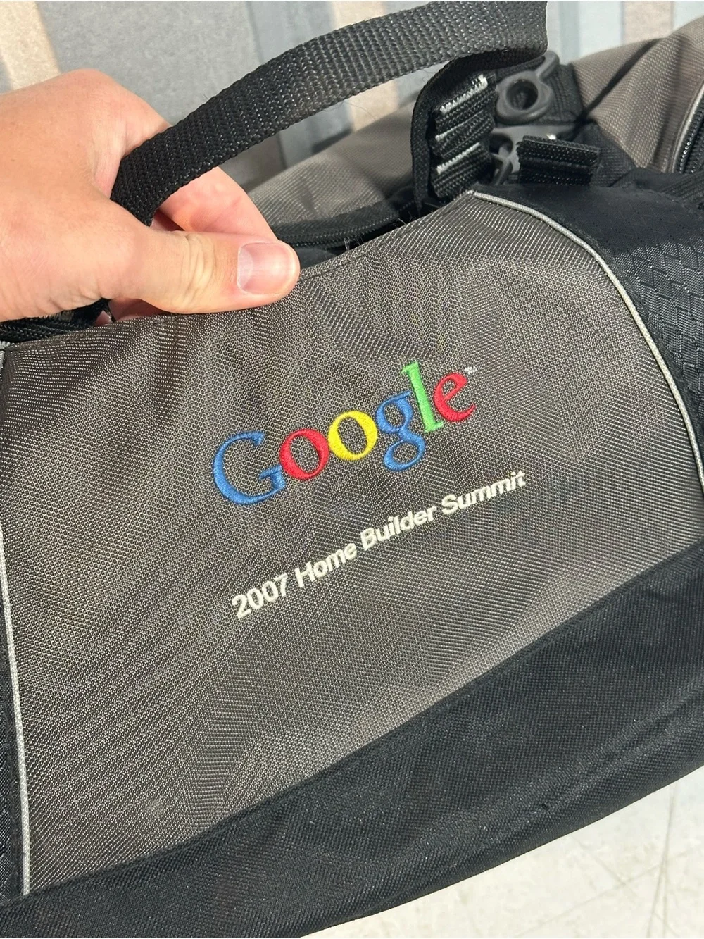 google Black and Gray Logo Duffel Bag
